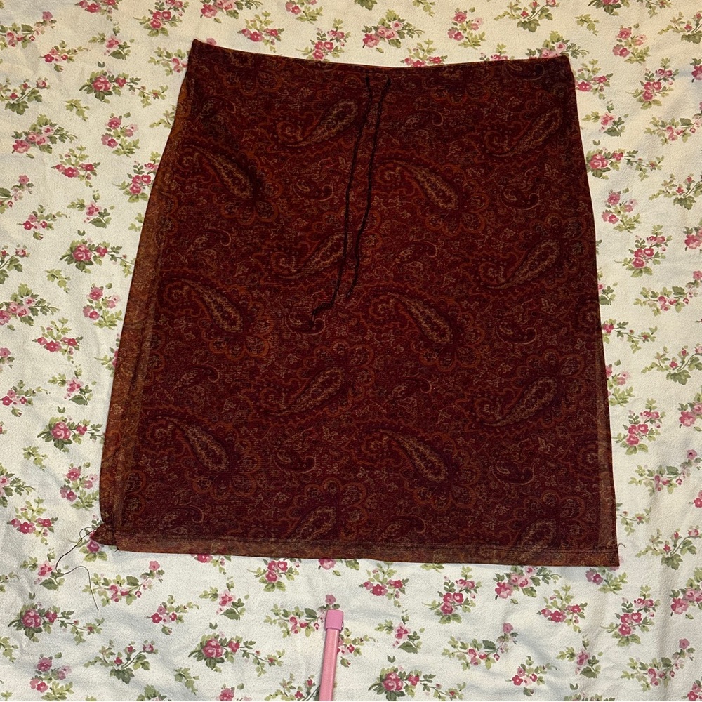 Elegant Paisley Brown Skirt
